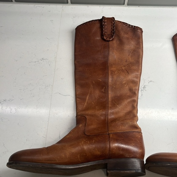 Frye Tall Boot Cognac Leather Size 9 B 3475705 - Picture 9 of 13